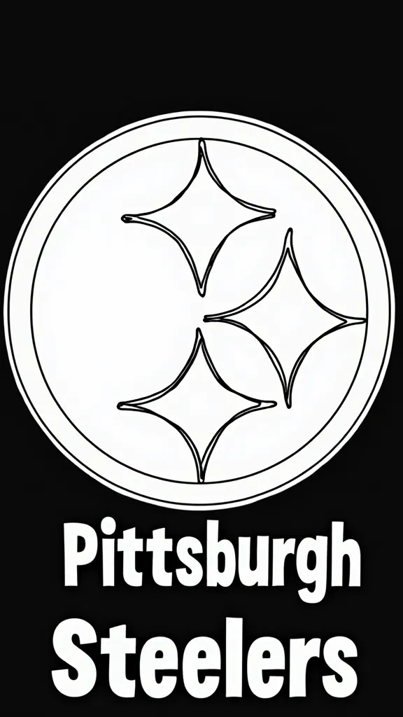 Página para colorear de logotipo de Pittsburgh Steelers